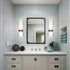 Pitigliano 2-Pack Modern Black Wall Sconces 2-Light Vanity Light, Milky White Glass