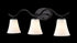 Baldo Farmhouse Black Bathroom Vanity Light Fixture with Milk Glass Shade 3-Light