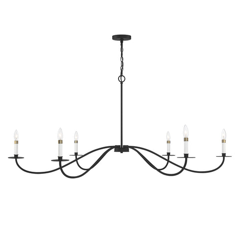 6-Light Chandelier in Matte Black