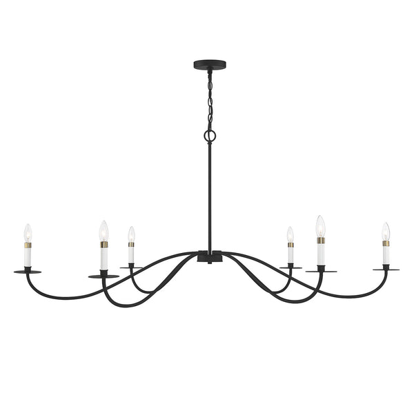 6-Light Chandelier in Matte Black