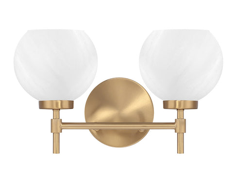 Hannah 2-Light Bathroom Vanity Light in Matte Black