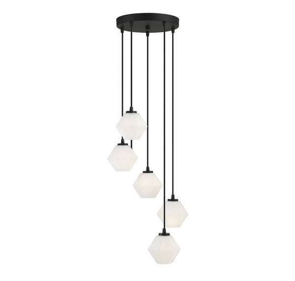 5-Light Chandelier in Matte Black
