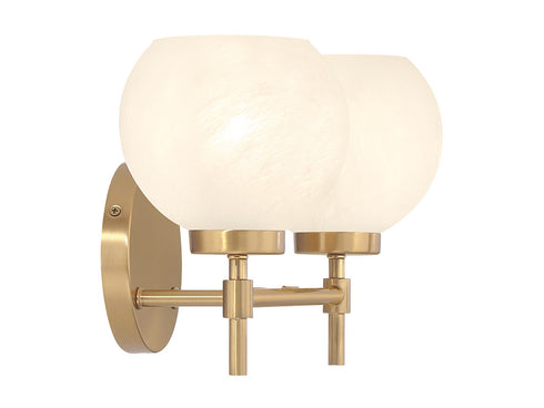 Hannah 2-Light Bathroom Vanity Light in Matte Black