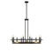 Icarus 10-Light Chandelier in Burnished Brass with Walnut