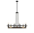 Icarus 10-Light Chandelier in Burnished Brass with Walnut