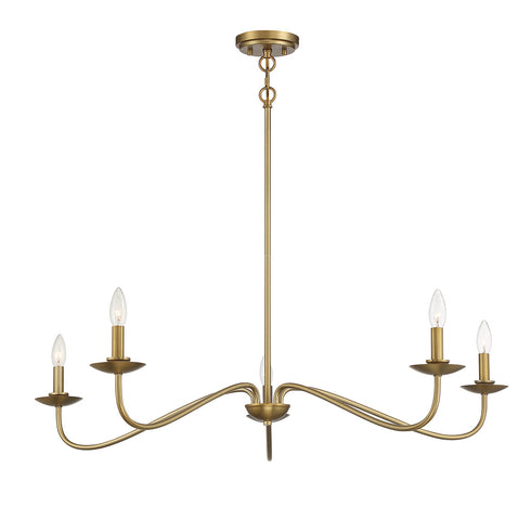 5-Light Chandelier in Matte Black
