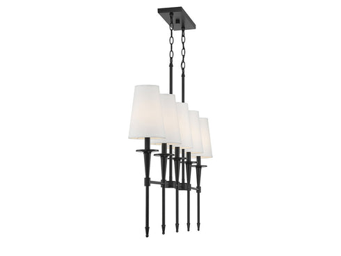 Trundle 5-Light Linear Chandelier in Matte Black