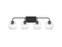Baldwin 4-Light Bathroom Vanity Light in Matte Black