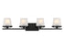 Klein 4-Light Bathroom Vanity Light in Matte Black