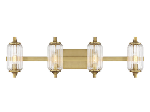 Holton 4-Light Bathroom Vanity Light in Warm Brass