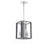Champlin 4-Light Pendant in Navy with Polished Nickel Accents