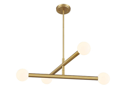 4-Light Chandelier in Matte Black