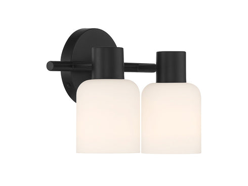 Strand 2-Light Bathroom Vanity Light in Matte Black