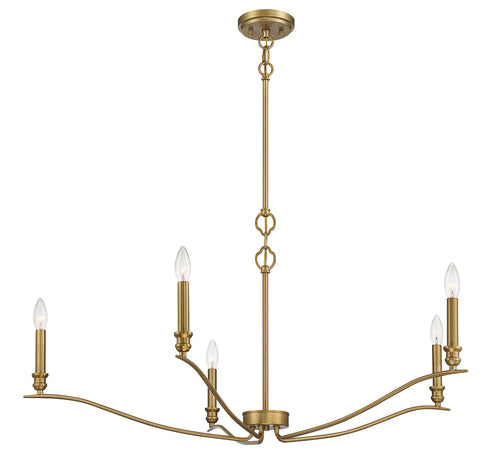 5-Light Chandelier in Polished Nickel