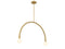 2-Light Chandelier in Natural Brass