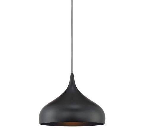 1-Light Plug-In Mini Pendant in Matte Black