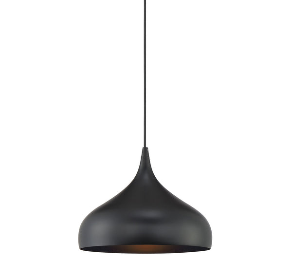 1-Light Plug-In Mini Pendant in Matte Black