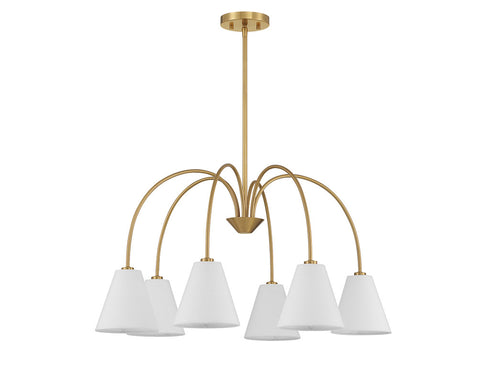 6-Light Chandelier in Matte Black