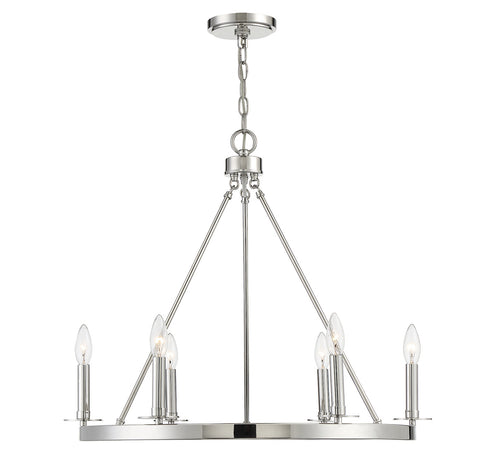 6-Light Chandelier in Matte Black