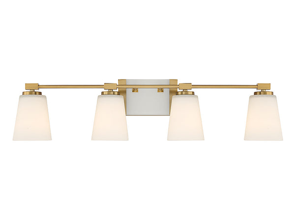 Darby 4-Light Bathroom Vanity Light in Warm Brass