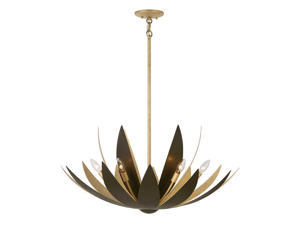 Loto 6-Light Pendant in Centura and Burnished Gold by Breegan Jane
