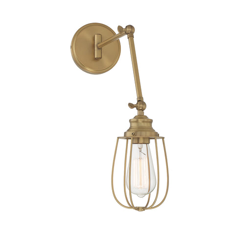1-Light Adjustable Wall Sconce in Matte Black
