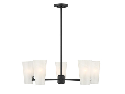 5-Light Chandelier in Natural Brass
