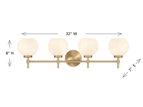 Hannah 4-Light Bathroom Vanity Light in Matte Black
