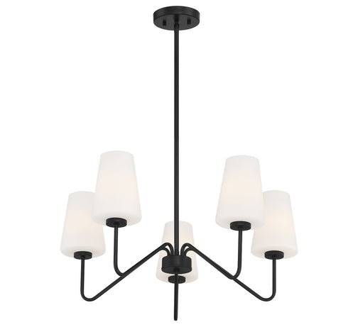 5-Light Chandelier in Matte Black