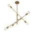 6-Light Chandelier in Natural Brass