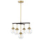5-Light Chandelier in Oil Rubbed Bronze with Natural Brass