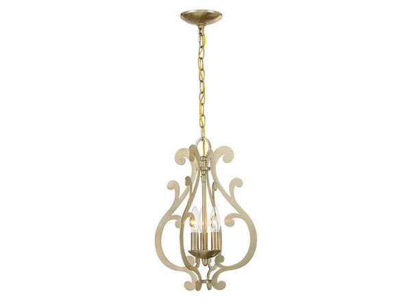 Lombard 3-Light Pendant in Noble Brass