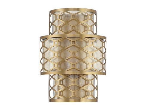 Mannheim 2-Light Wall Sconce in Warm Brass