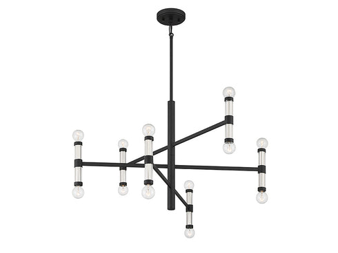 Kingsburg 12-Light Chandelier in Matte Black