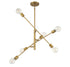 6-Light Chandelier in Natural Brass
