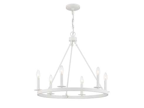 6-Light Chandelier in Matte Black