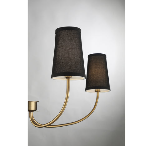 4-Light Chandelier in Natural Brass