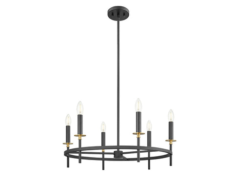 6-Light Chandelier in Brushed Nickel