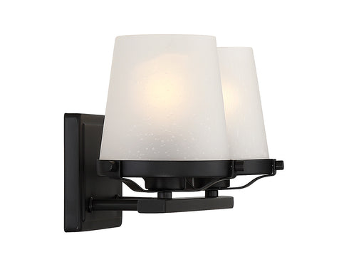 Klein 2-Light Bathroom Vanity Light in Warm Brass