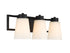 Russo 3-Light Bathroom Vanity Light in Matte Black with Warm Brass Accents