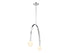 2-Light Chandelier in Natural Brass