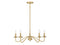 5-Light Chandelier in Natural Brass