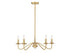 5-Light Chandelier in Natural Brass