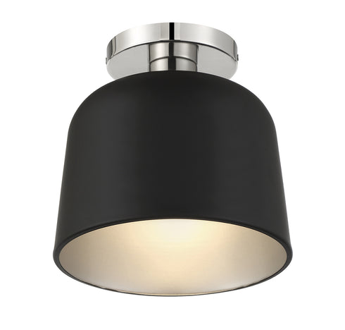 1-Light Ceiling Light in White with Natural Brass