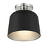 1-Light Ceiling Light in White with Natural Brass