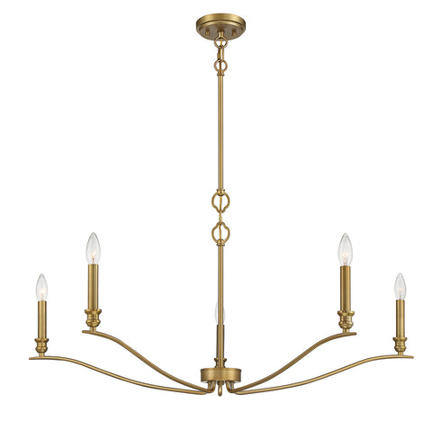 5-Light Chandelier in Polished Nickel