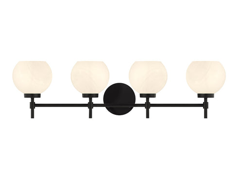 Hannah 4-Light Bathroom Vanity Light in Matte Black