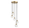 5-Light Chandelier in Natural Brass