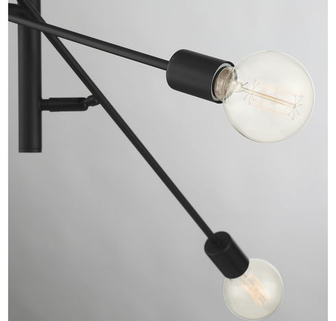 6-Light Chandelier in Natural Brass