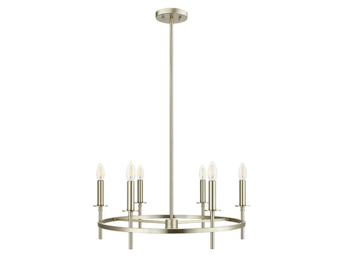 6-Light Chandelier in Brushed Nickel